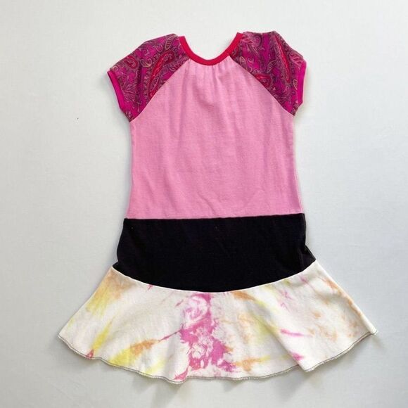 CourtneyCourtney Dress Girls 6/7 Wildcats Twirly Pink Tie Dye Handmade Upcycled - Picture 7 of 8